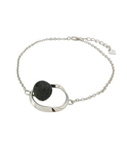 Pulsera plata lava ovalado